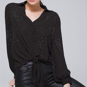 WHBM tie front blouse